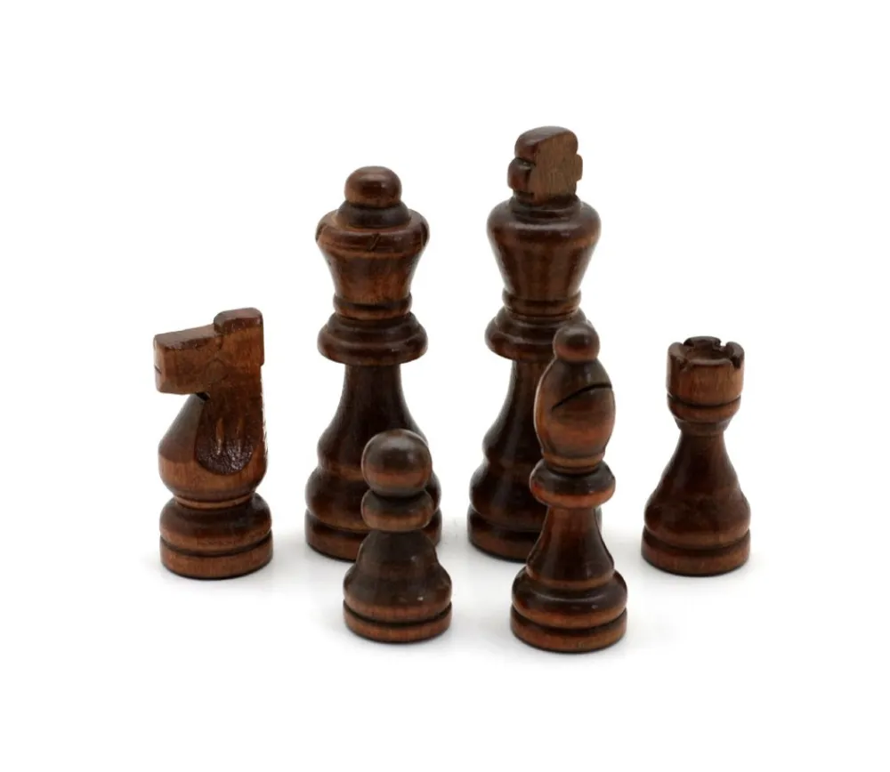 Tout Pour le Jeu 32 Pièces échecs bois T2 (marron/naturel) + coffret en bois