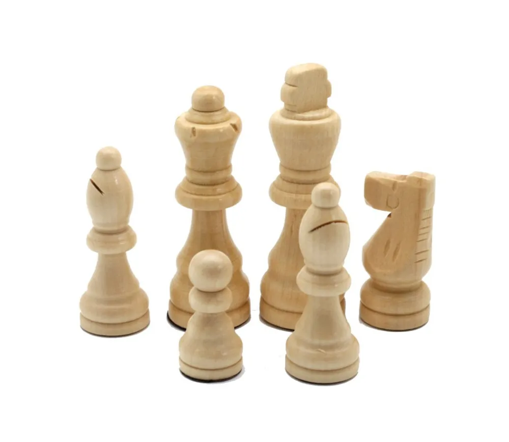 Tout Pour le Jeu 32 Pièces échecs bois T3 (noir/naturel) + coffret en bois