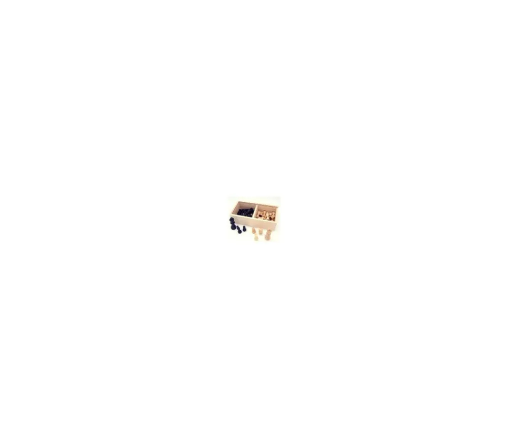 Tout Pour le Jeu 32 Pièces échecs bois T3 (noir/naturel) + coffret en bois