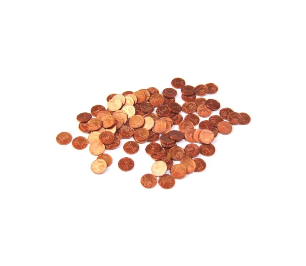 Tout Pour le Jeu 100 Pièces de 1 centime d'euro en Re-plastique monnaie factice jeu