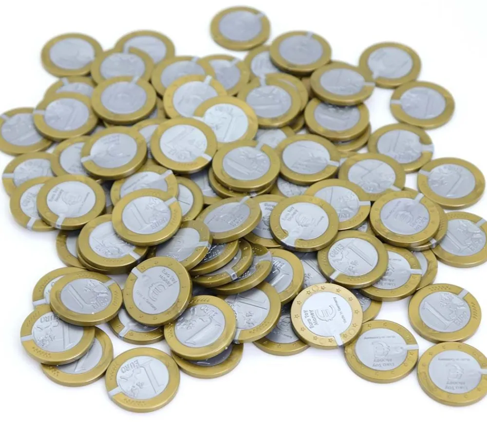 Tout Pour le Jeu 100 Pièces de 1 euro en Re-plastique monnaie factice jeu