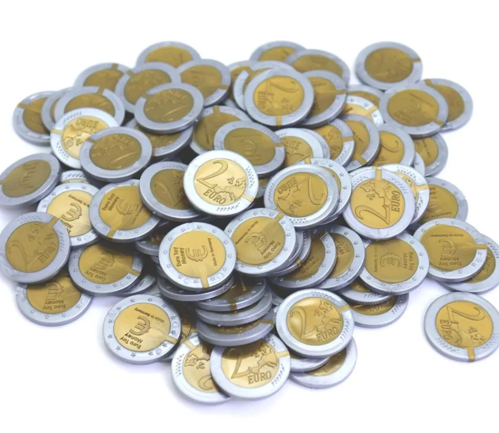 Tout Pour le Jeu 100 Pièces de 2 euros en Re-plastique monnaie factice jeu