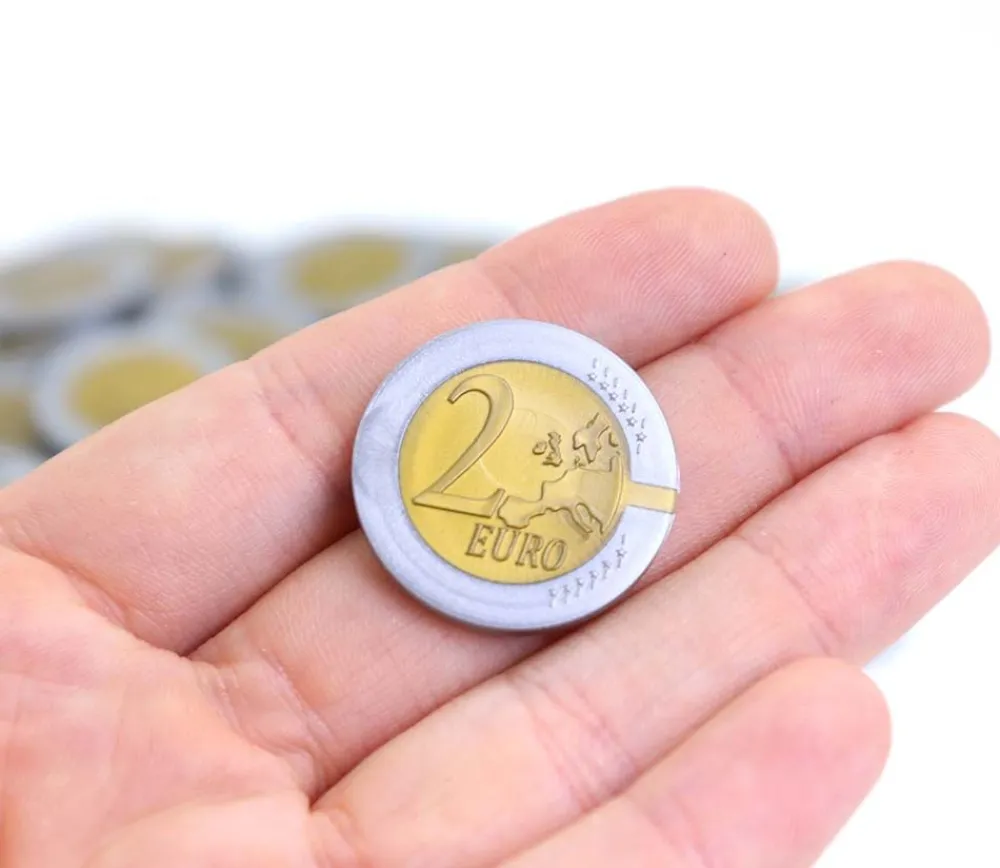 Tout Pour le Jeu 100 Pièces de 2 euros en Re-plastique monnaie factice jeu