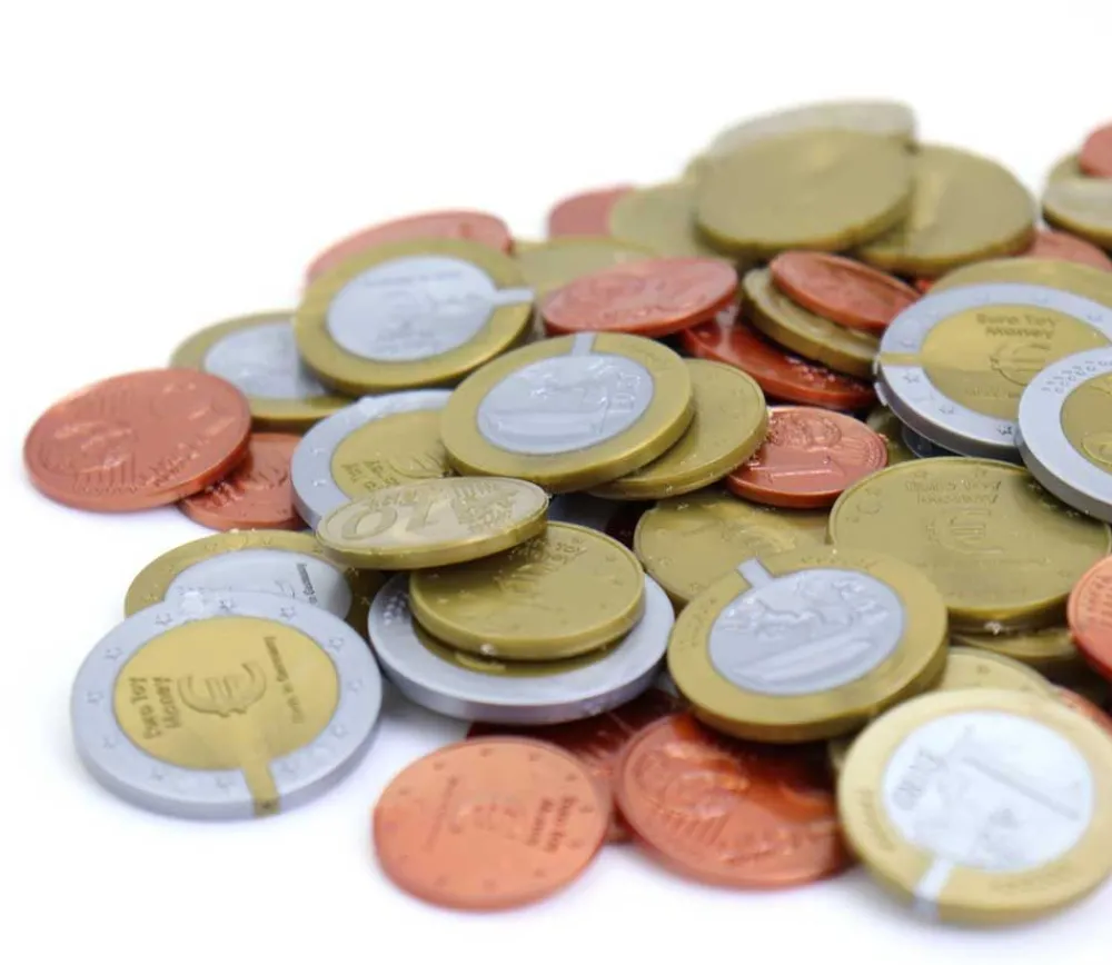 Tout Pour le Jeu 80 Pièces euros en Re-plastique monnaie très réaliste