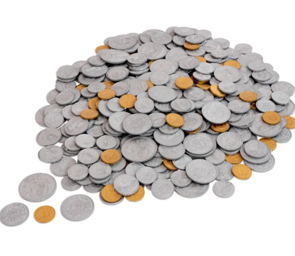Tout Pour le Jeu 70 Pièces Franc Suisse en plastique monnaie pour jeu