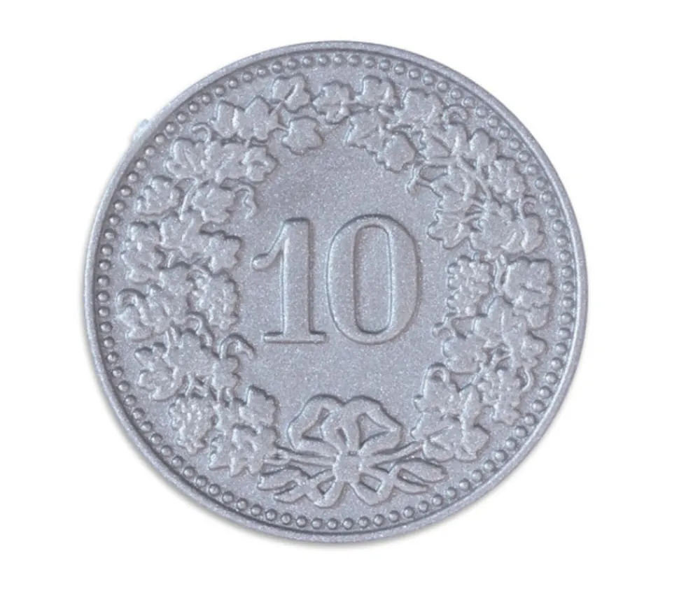 Tout Pour le Jeu 70 Pièces Franc Suisse en plastique monnaie pour jeu