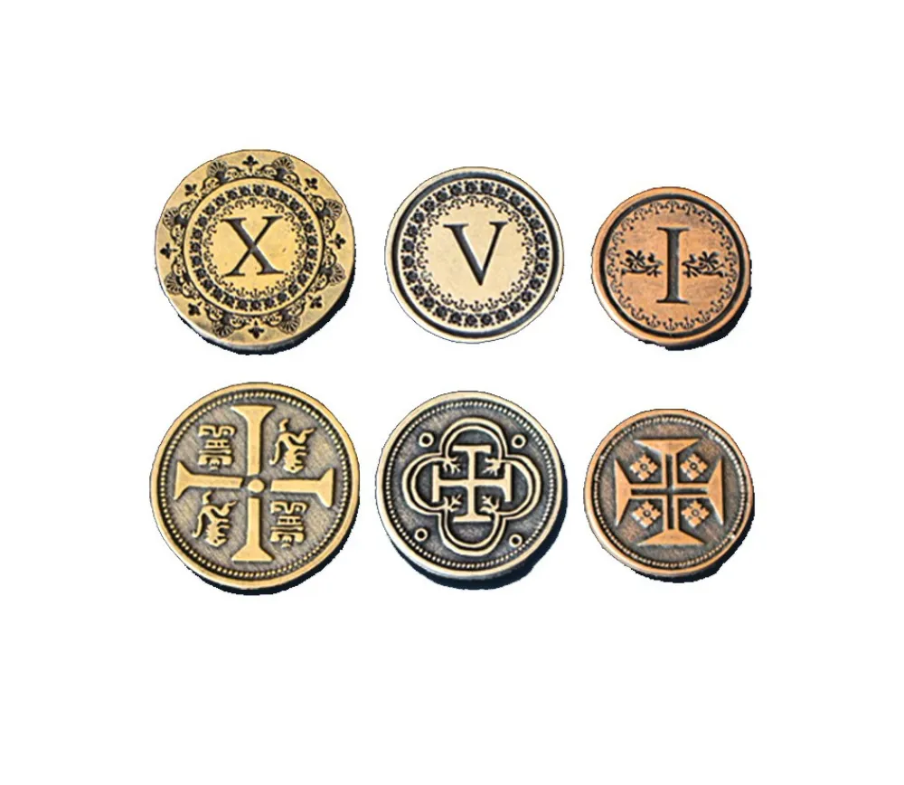 Tout Pour le Jeu 24 Pièces médiévales métal UNITS I V X