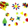 Tout Pour le Jeu 100 pièces mosaiques bois fines avec trou formes géométriqes