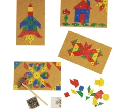 Tout Pour le Jeu 100 pièces mosaiques bois fines avec trou formes géométriqes