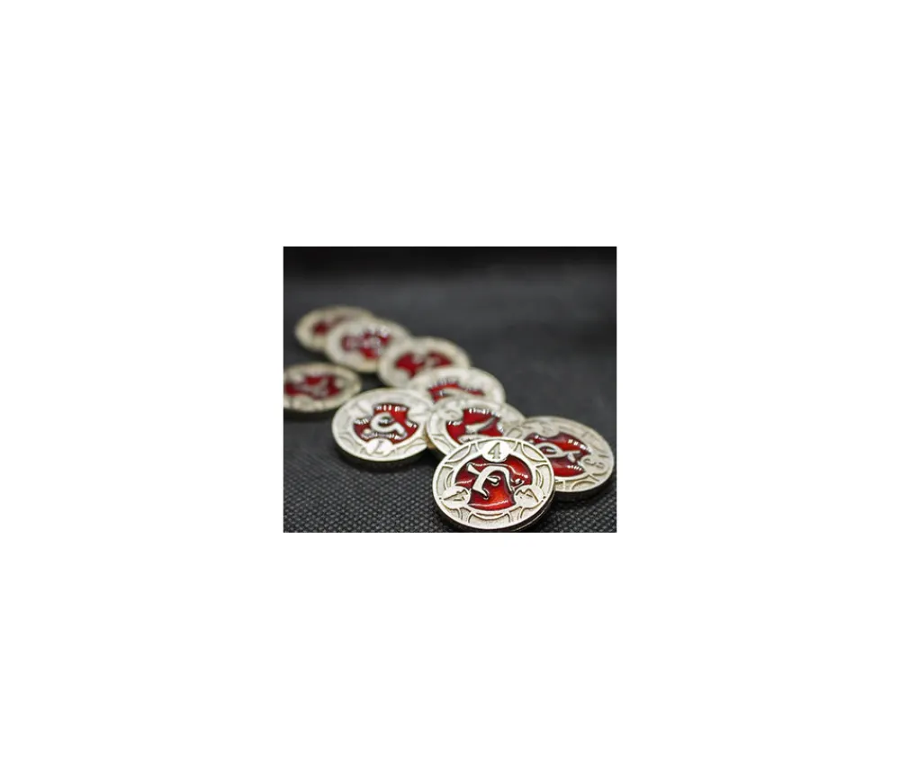 Tout Pour le Jeu 22 Pièces métal et émail rouge RPG Spell Tokens