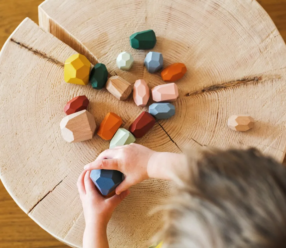 Tout Pour le Jeu 18 pierres d'équilibre en bois - jeu