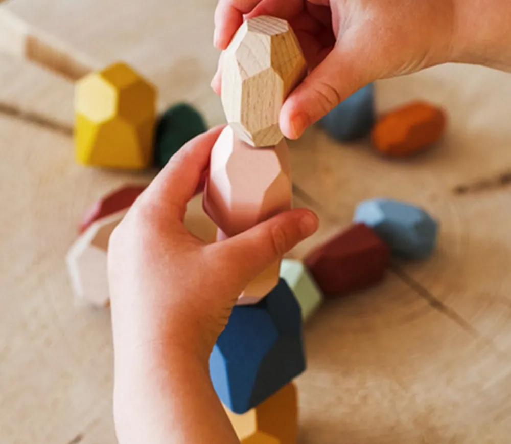 Tout Pour le Jeu 18 pierres d'équilibre en bois - jeu
