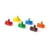 Tout Pour le Jeu 6 Pions bateaux voiliers multicolores en BOIS 17 x 14 x 9 mm
