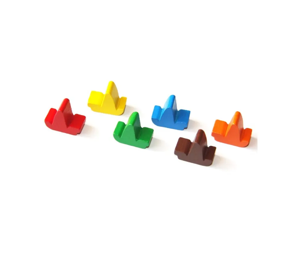 Tout Pour le Jeu 6 Pions bateaux voiliers multicolores en BOIS 17 x 14 x 9 mm