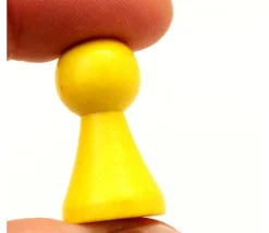 Tout Pour le Jeu 6 Pions bois 15 x 27 mm multicolores pour jeu - lot de 6 (rouge, vert, jaune, bleu, blanc et noir) modèle B
