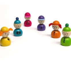 Tout Pour le Jeu 6 pions bois personnages AMIS sympathiques 40x25 mm avec 1 dé