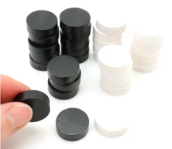 Tout Pour le Jeu 40 Pions bois pour jeu de dames 21 mm noir et blanc