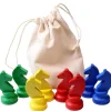 Tout Pour le Jeu 8 Pions chevaux bois 5 cm dans un sac en tissu