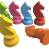 Tout Pour le Jeu 6 Pions chevaux en bois 5 cm multicolores