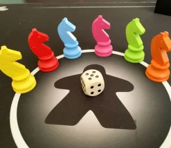 Tout Pour le Jeu 6 Pions chevaux en bois 5 cm multicolores