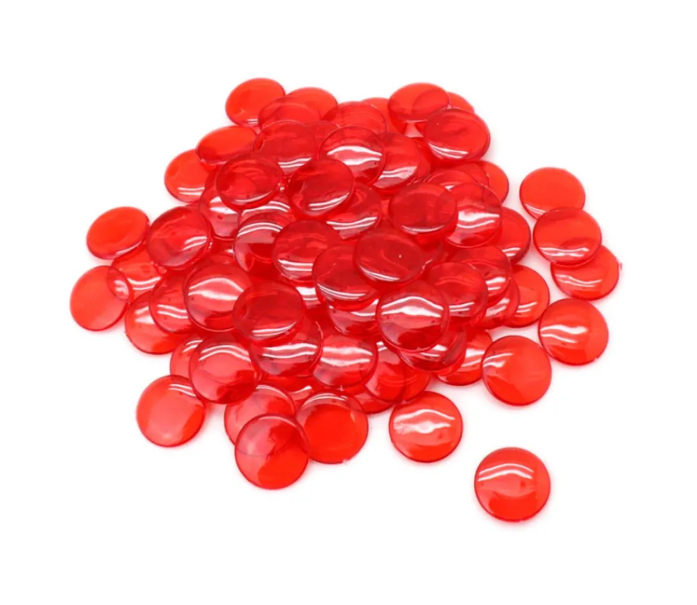 Tout Pour le Jeu 100 Pions de loto ronds 15 mm de diamètre - jetons de la même couleur