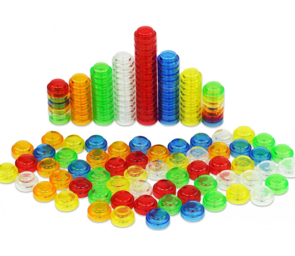 Tout Pour le Jeu 1000 pions empilables couleurs translucides 20 x 10 mm multicolores