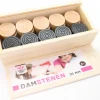 Tout Pour le Jeu 40 Pions en bois pour jeu de dames 3.5 cm moulurés dans coffret bois