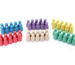 Tout Pour le Jeu 60 pions en bois re-wood (10 x 6 couleurs)