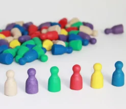 Tout Pour le Jeu 60 pions en bois re-wood (10 x 6 couleurs)