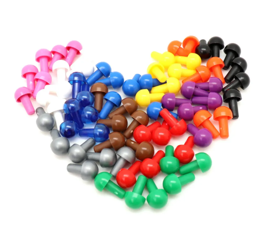 Tout Pour le Jeu 6 pions forme champignon à encastrer 15 x 9.5 mm lot par couleur