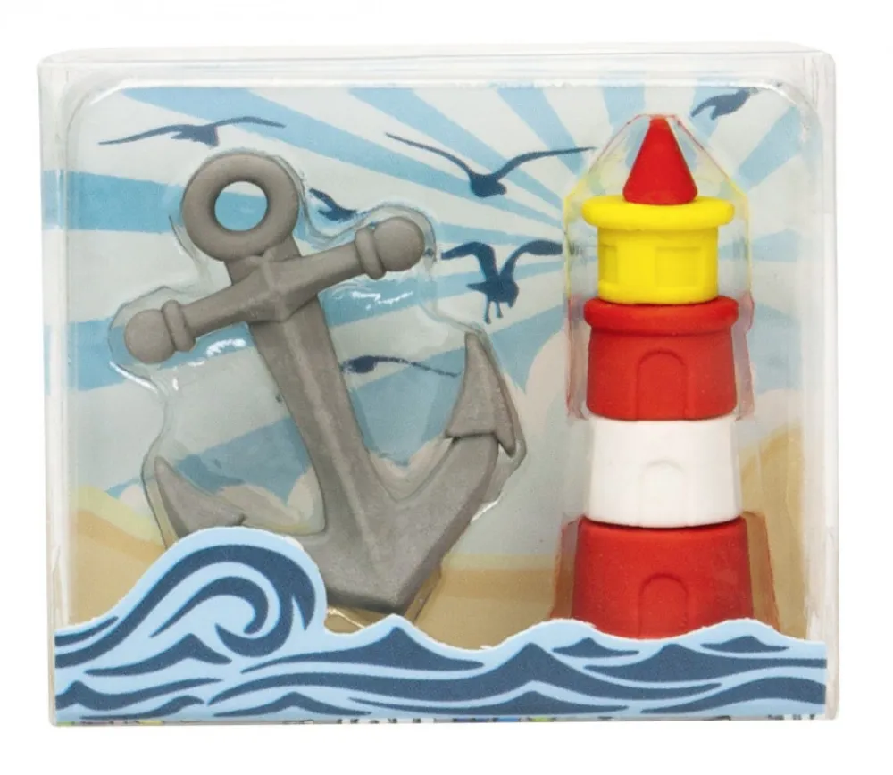 Tout Pour le Jeu 2 pions gommes MER : 1 phare et 1 ancre marine