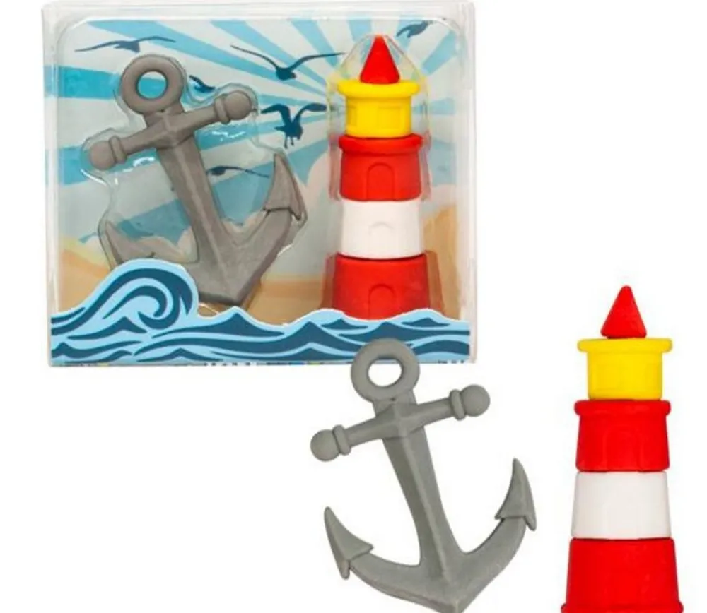Tout Pour le Jeu 2 pions gommes MER : 1 phare et 1 ancre marine