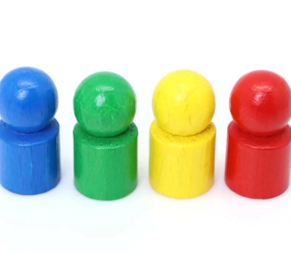 Tout Pour le Jeu 4 pions joueur droit avec boule en bois 15 x 29 mm
