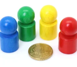 Tout Pour le Jeu 4 pions joueur droit avec boule en bois 15 x 29 mm