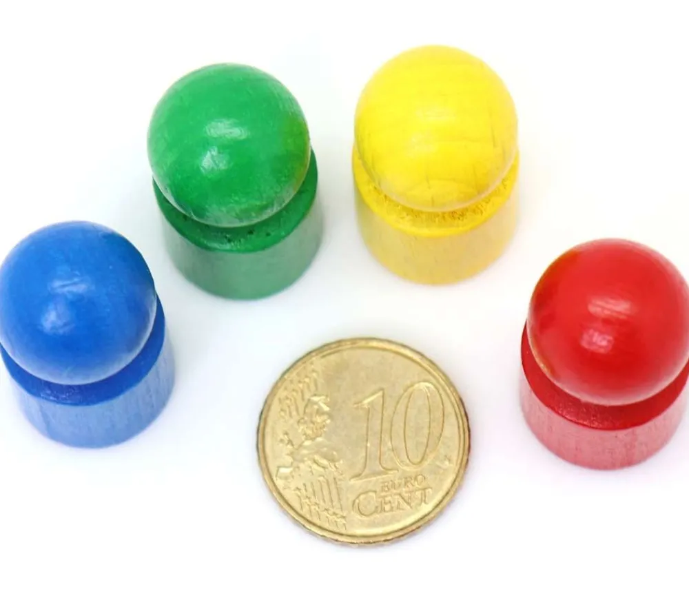 Tout Pour le Jeu 4 pions joueur droit avec boule en bois 15 x 29 mm