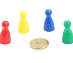 Tout Pour le Jeu 16 pions joueurs 24 x 12 mm en plastique pour jeux - mini quilles multicolores