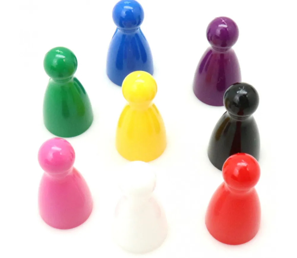 Tout Pour le Jeu 8 pions joueurs plastiques pour jeux 24 x 12 mm - mini quilles multicolores