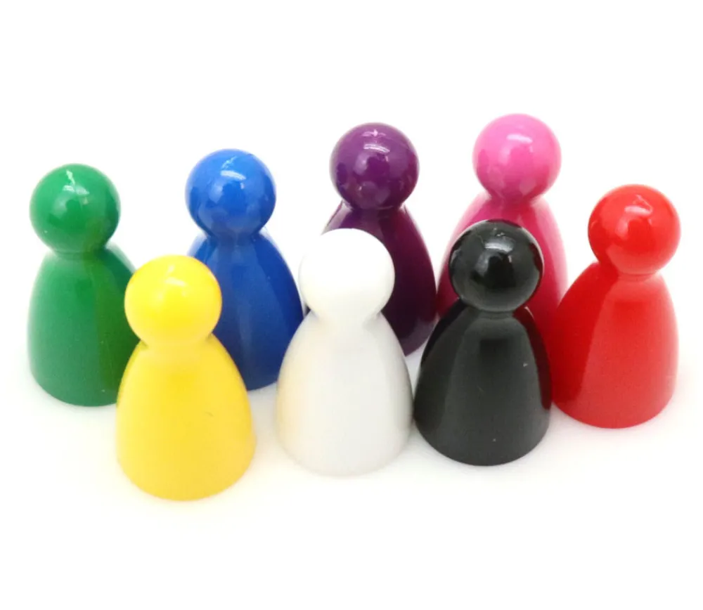 Tout Pour le Jeu 8 pions joueurs plastiques pour jeux 24 x 12 mm - mini quilles multicolores