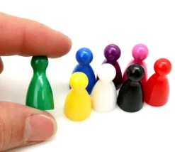 Tout Pour le Jeu 8 pions joueurs plastiques pour jeux 24 x 12 mm - mini quilles multicolores