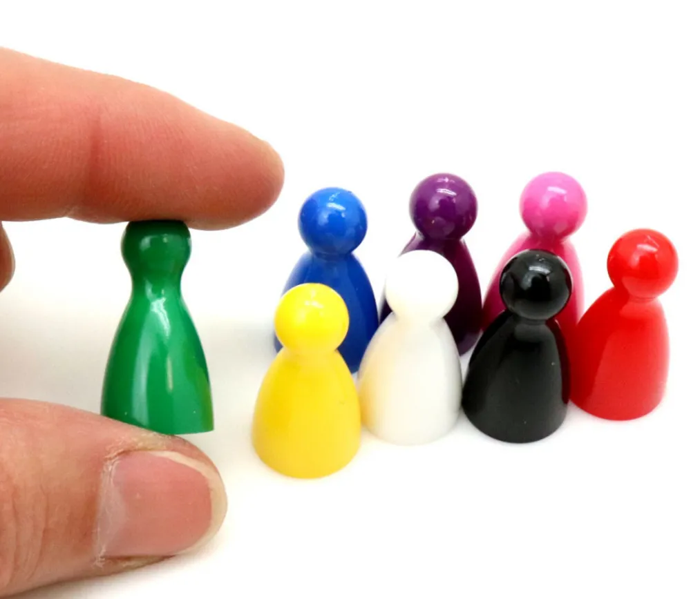 Tout Pour le Jeu 8 pions joueurs plastiques pour jeux 24 x 12 mm - mini quilles multicolores