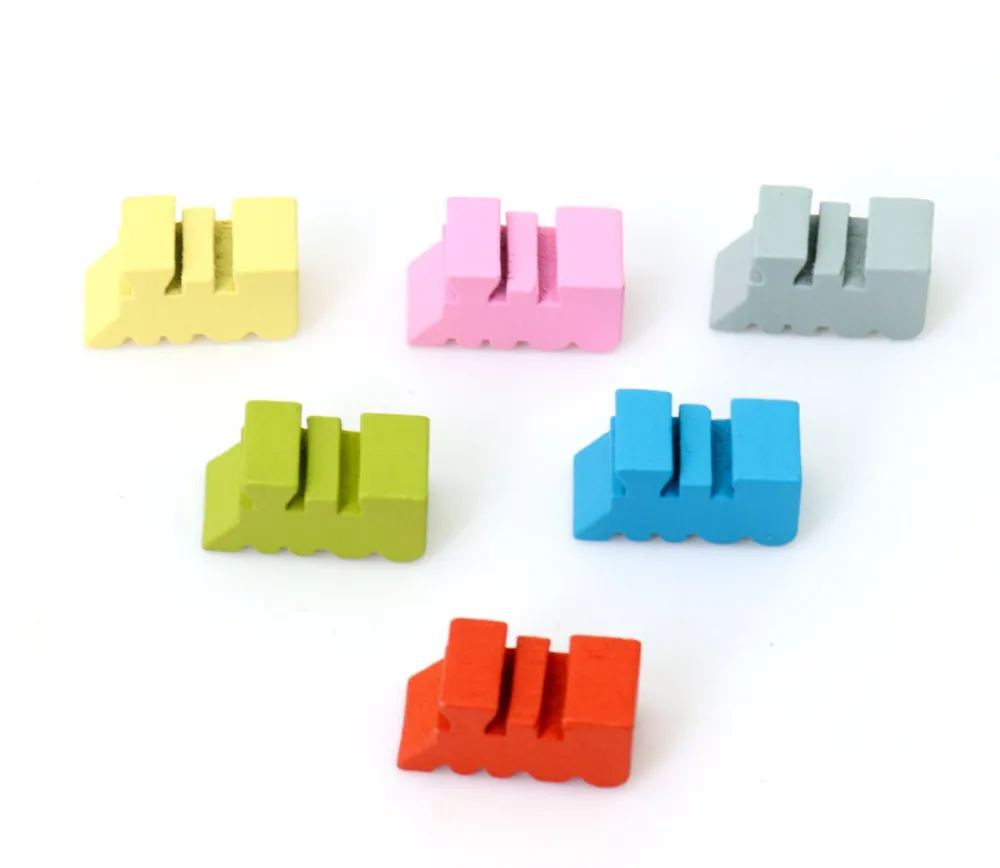 Tout Pour le Jeu 6 pions locomotives train en bois 1.8 x 1 cm