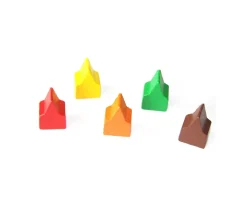 Tout Pour le Jeu 10 Pions maisons toits pointus 20x13x10 mm lot par couleur