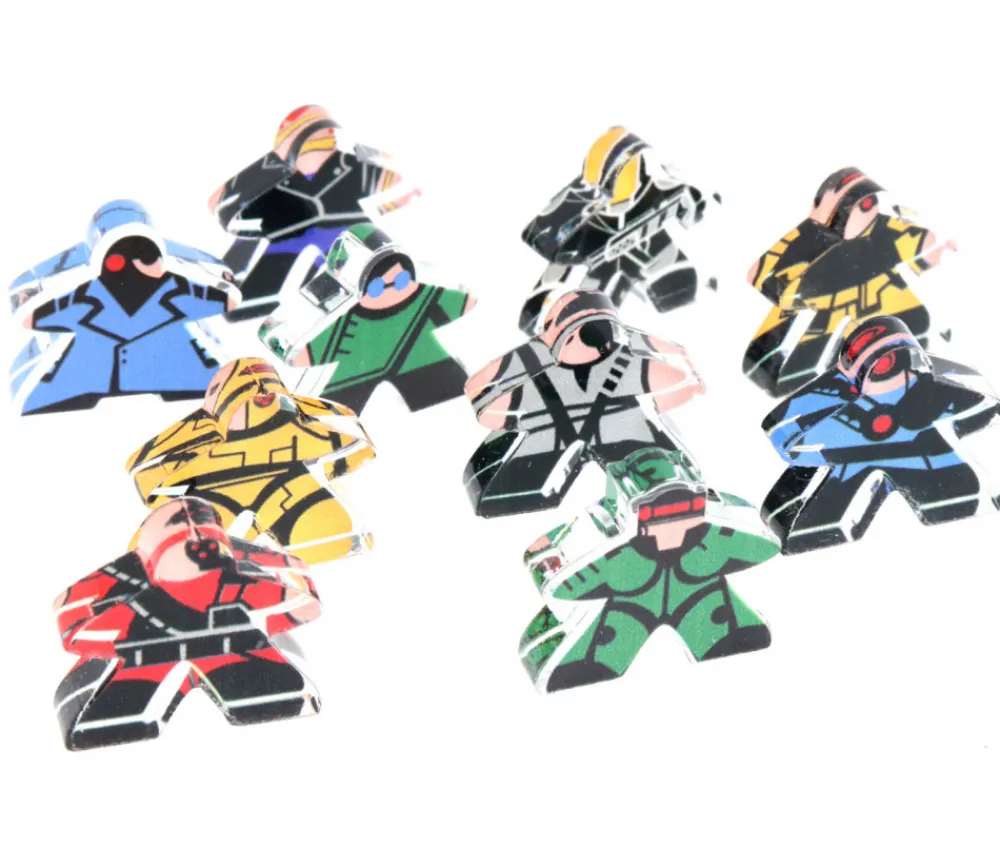 Tout Pour le Jeu 10 Pions meeple personnages Cyberpunk 18 x 20 mm