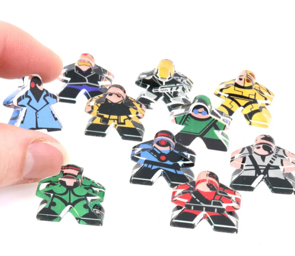 Tout Pour le Jeu 10 Pions meeple personnages Cyberpunk 18 x 20 mm