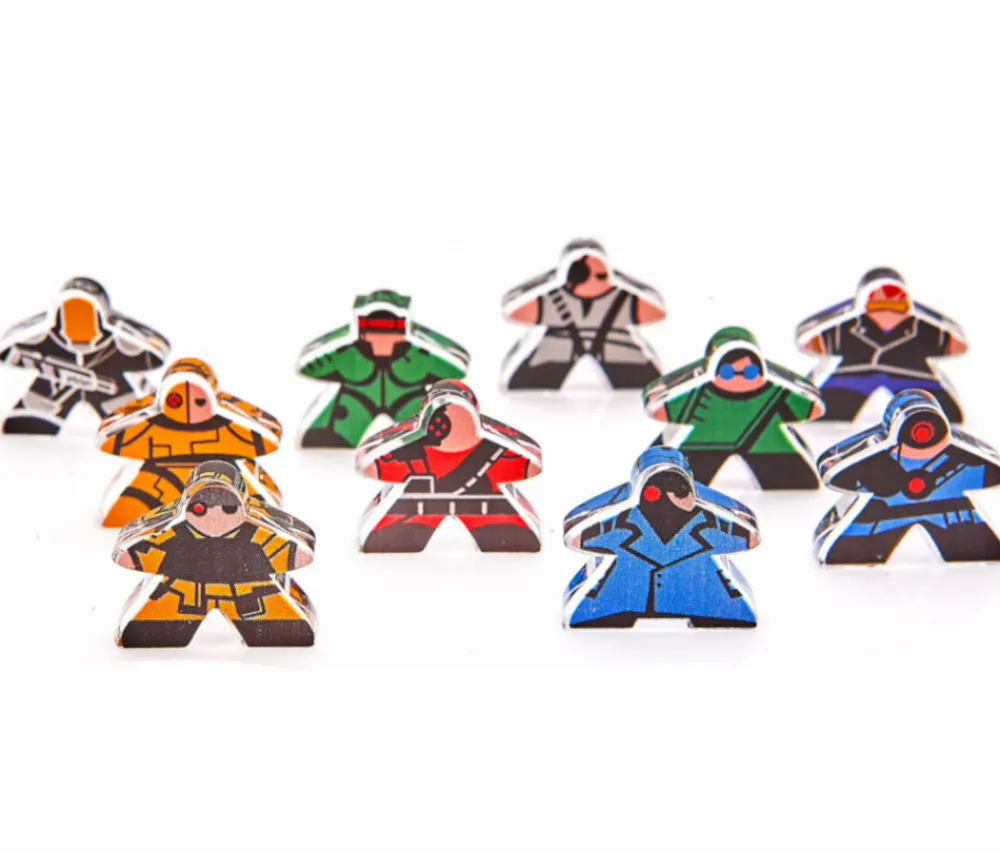 Tout Pour le Jeu 10 Pions meeple personnages Cyberpunk 18 x 20 mm
