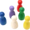 Tout Pour le Jeu 6 Pions Moyens 30 x 15 mm colorés en bois pour jeux