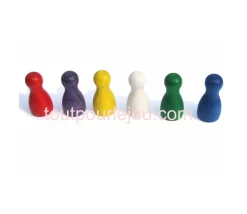 Tout Pour le Jeu 6 Pions Moyens 30 x 15 mm colorés en bois pour jeux