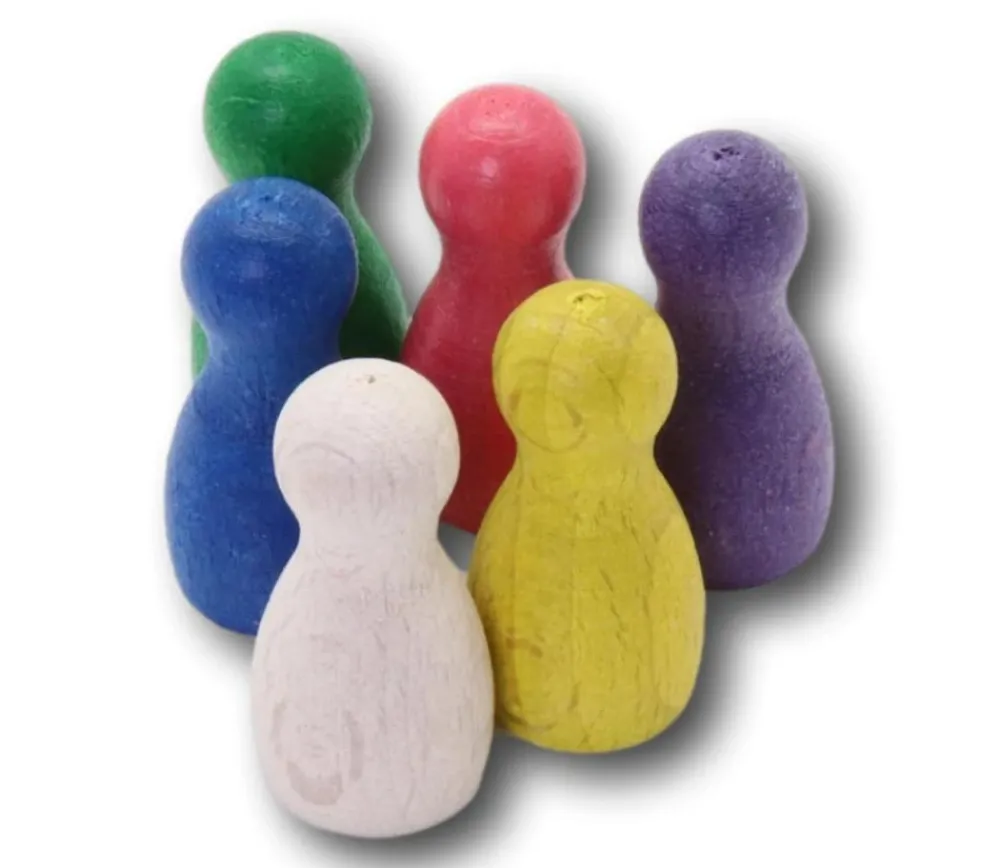 Tout Pour le Jeu 6 Pions Moyens 30 x 15 mm colorés en bois pour jeux