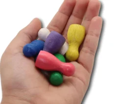 Tout Pour le Jeu 6 Pions Moyens 30 x 15 mm colorés en bois pour jeux