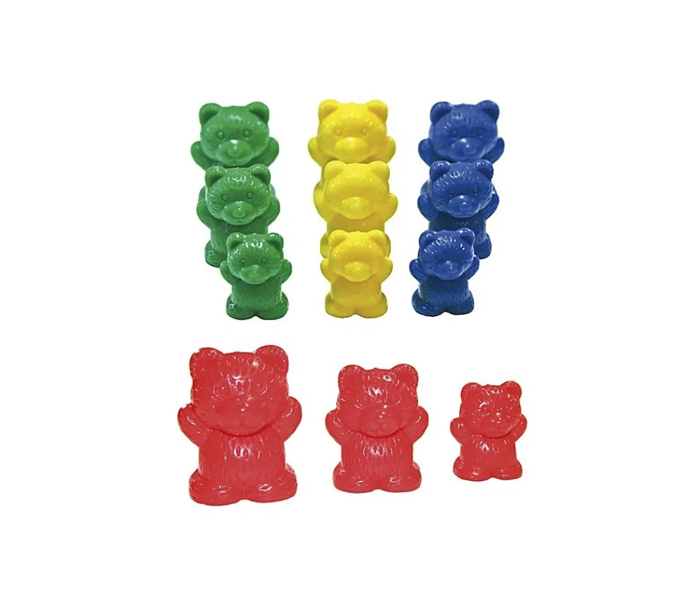 Tout Pour le Jeu 96 Pions multicolores famille ours : 3 tailles